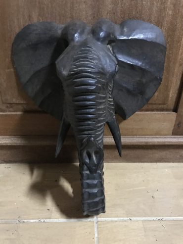 Wooden elephant head