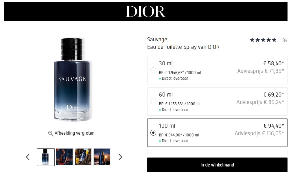 DIOR SAUVAGE 100 ml