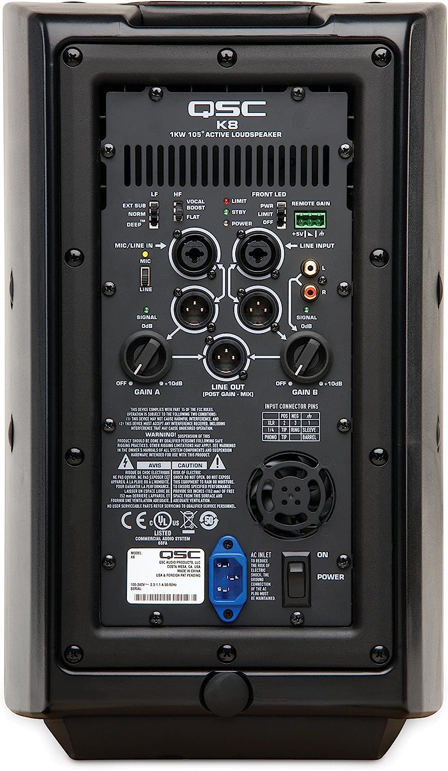 QSC K8 2-Way Powered Speaker – 1000 Watts, 1×8″