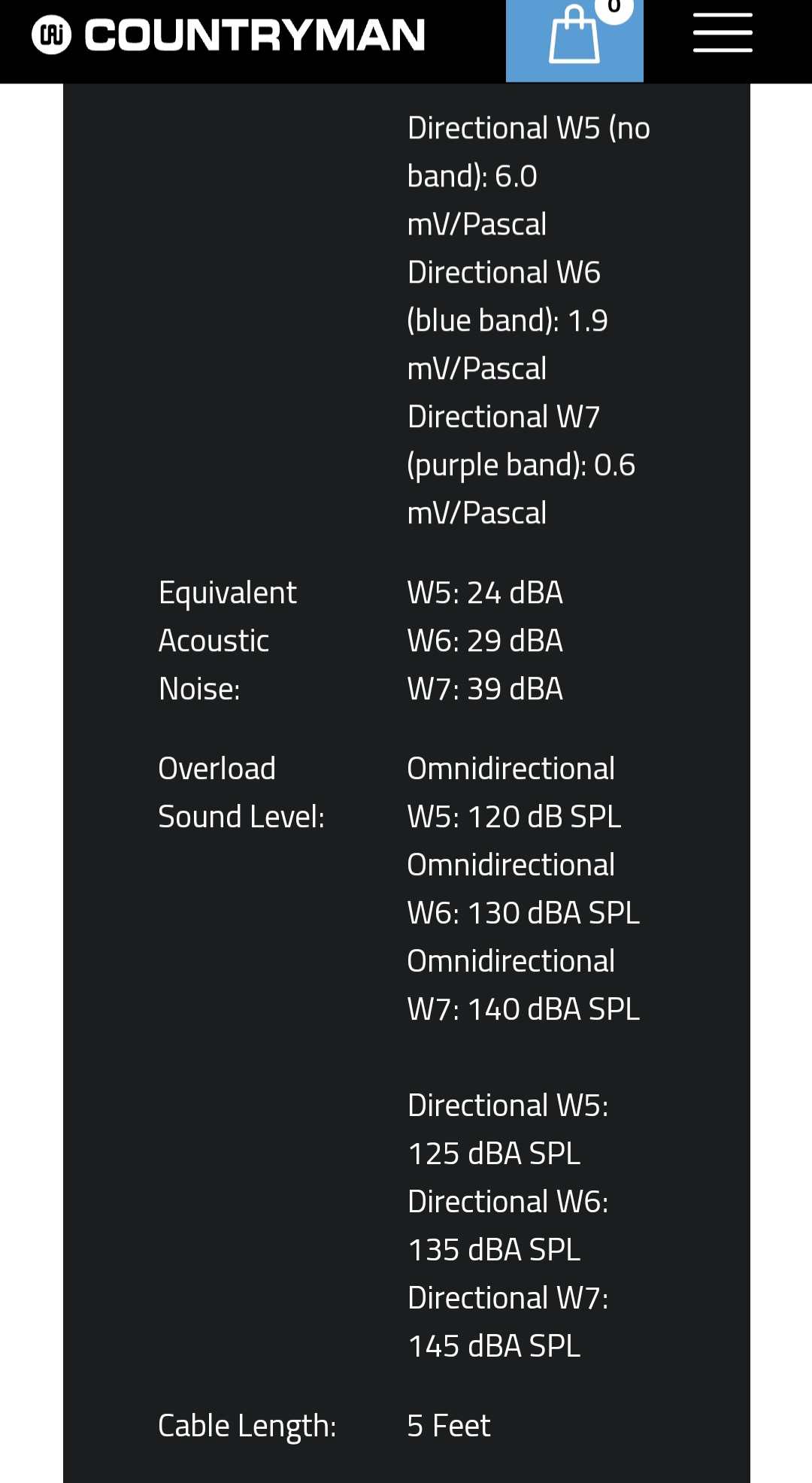 Countryman E6 Directional Earset (lavalier) Microphone