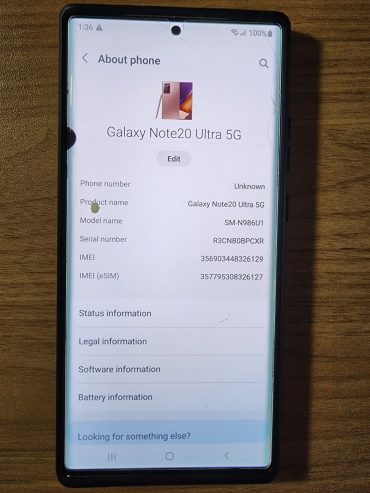 Samsung Galaxy Noye 20 Ultra 5G