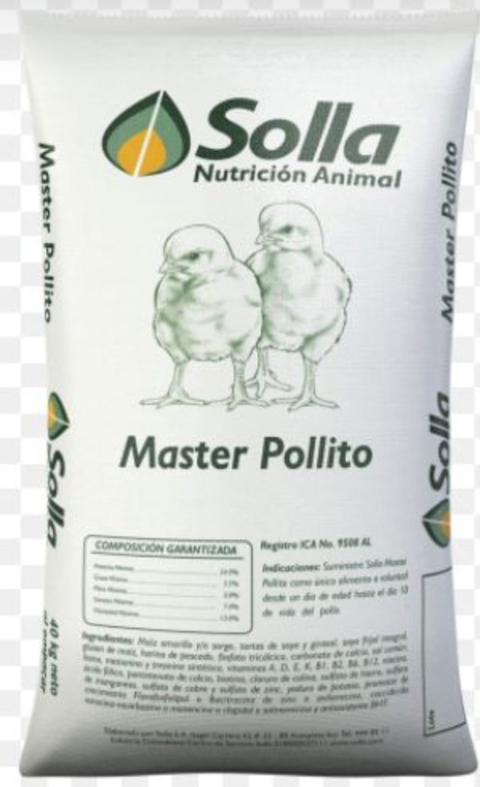Alimento para el crecimiento de pollos y gallos