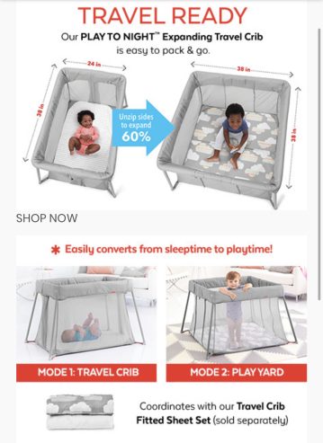 Skip Hop Pack n Play expandable crib